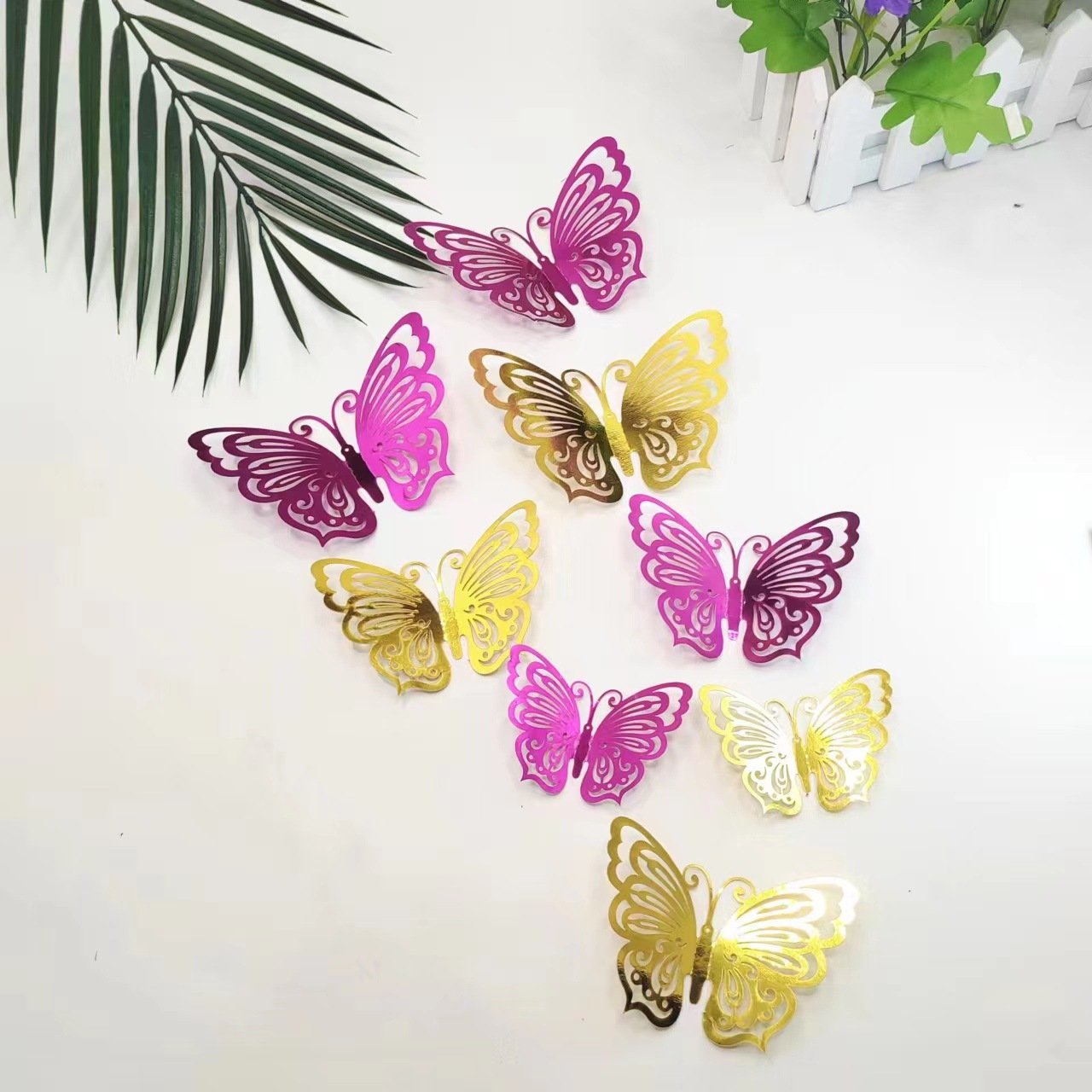 New Arrival 12pcs Gold Butterfly Decorations for Birthday Party Decorations Cake Decorations