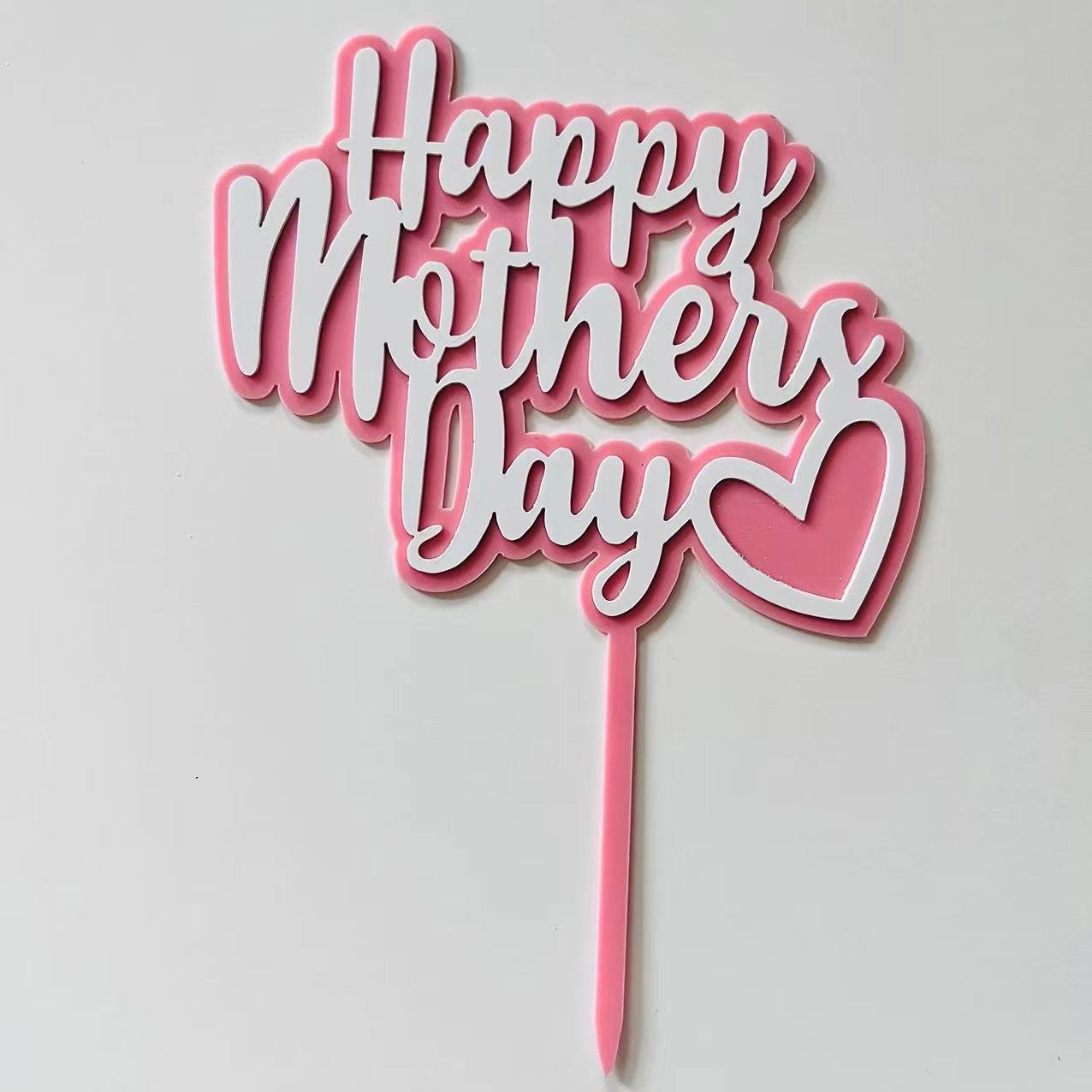 Happy Mothers Day Cake Topper New design happy mothers day acrylic cake topper double layer acrylic cake topper