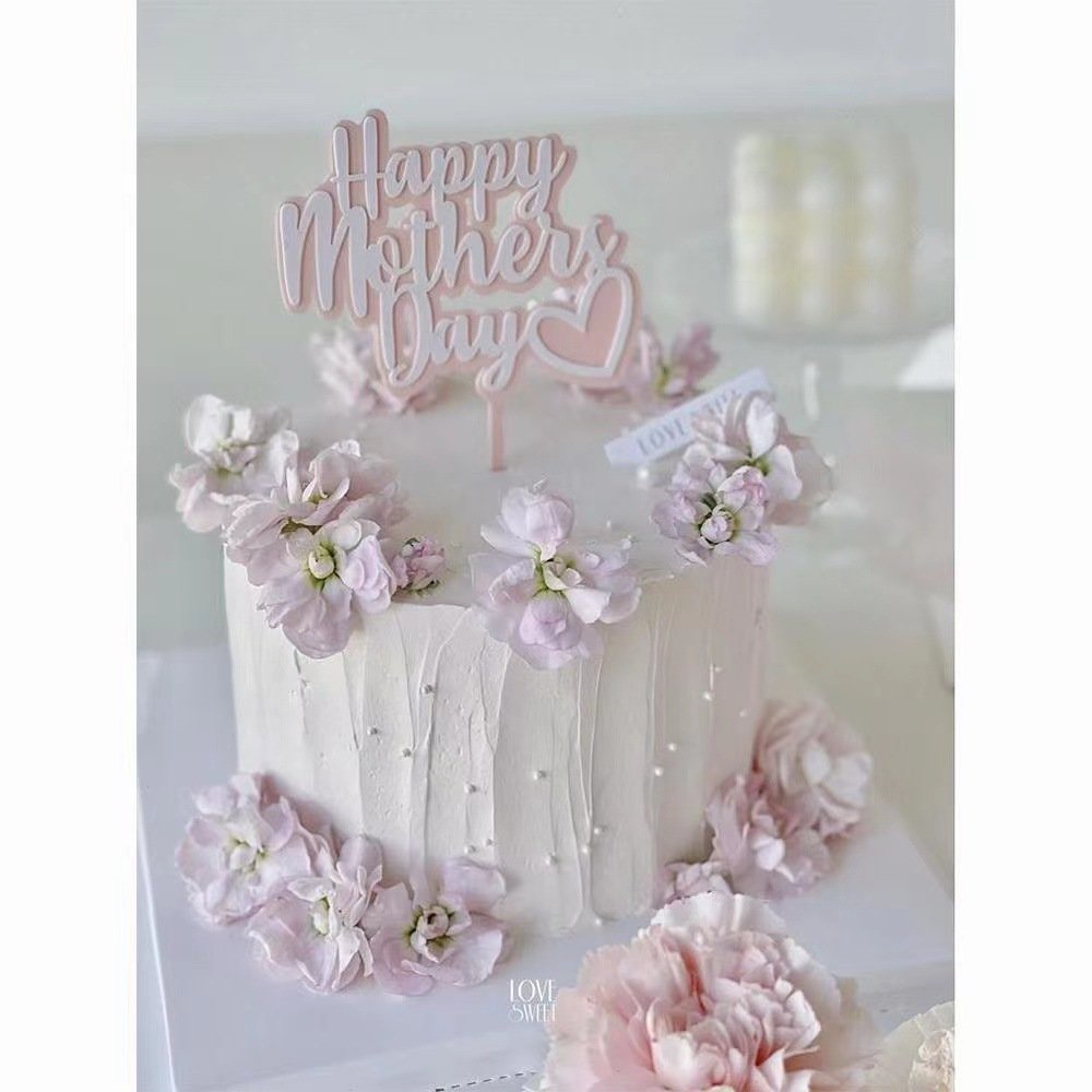 Happy Mothers Day Cake Topper New design happy mothers day acrylic cake topper double layer acrylic cake topper