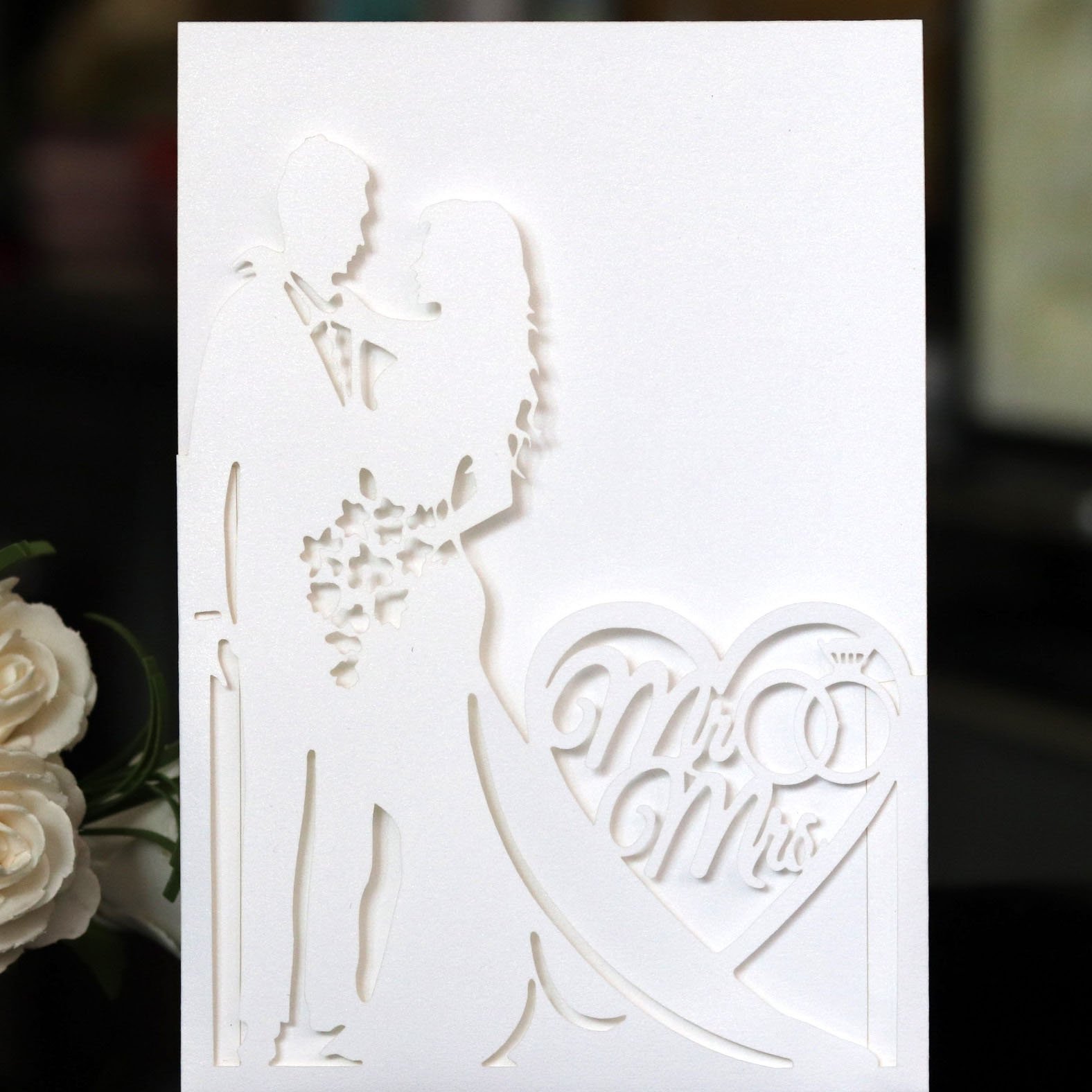 Ychon wholesale invite cards with envelopes Mr and Mrs bridal cards for anniversary engagement wedding