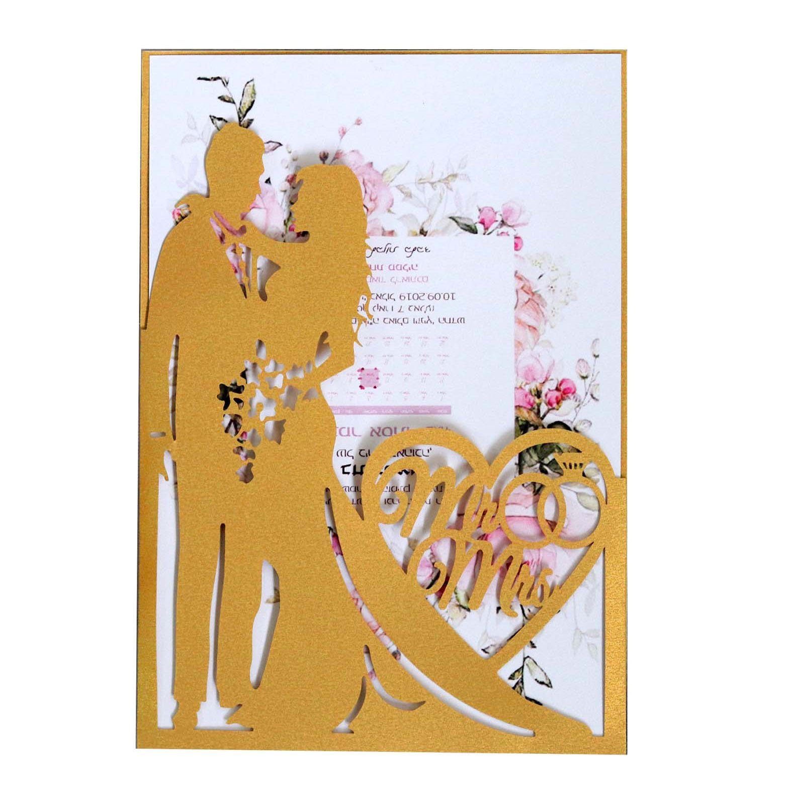 Ychon wholesale invite cards with envelopes Mr and Mrs bridal cards for anniversary engagement wedding
