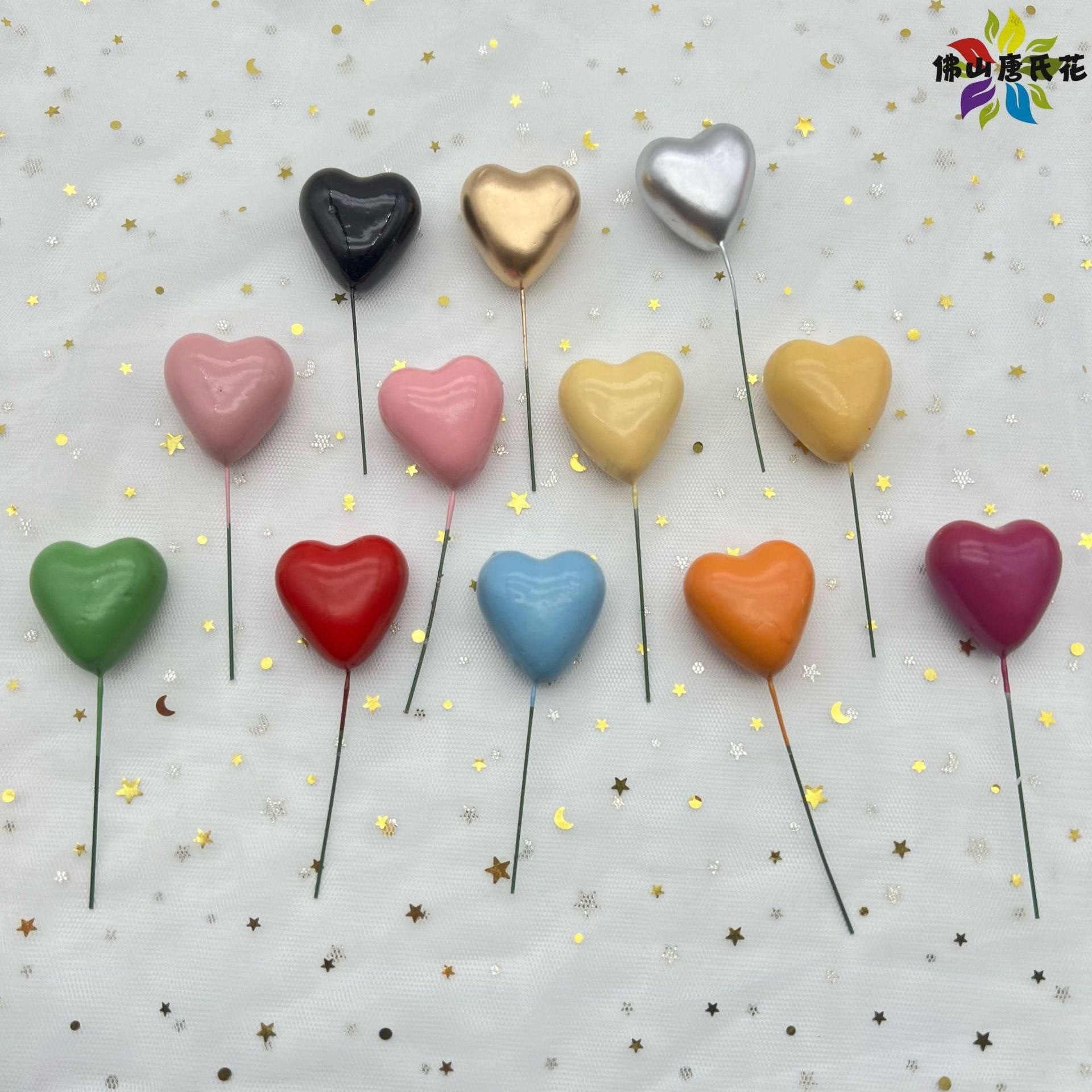 LOVE foam cake decorative balls Valentines day decoration red Heart Shape foam balls for birthday cake plug-in