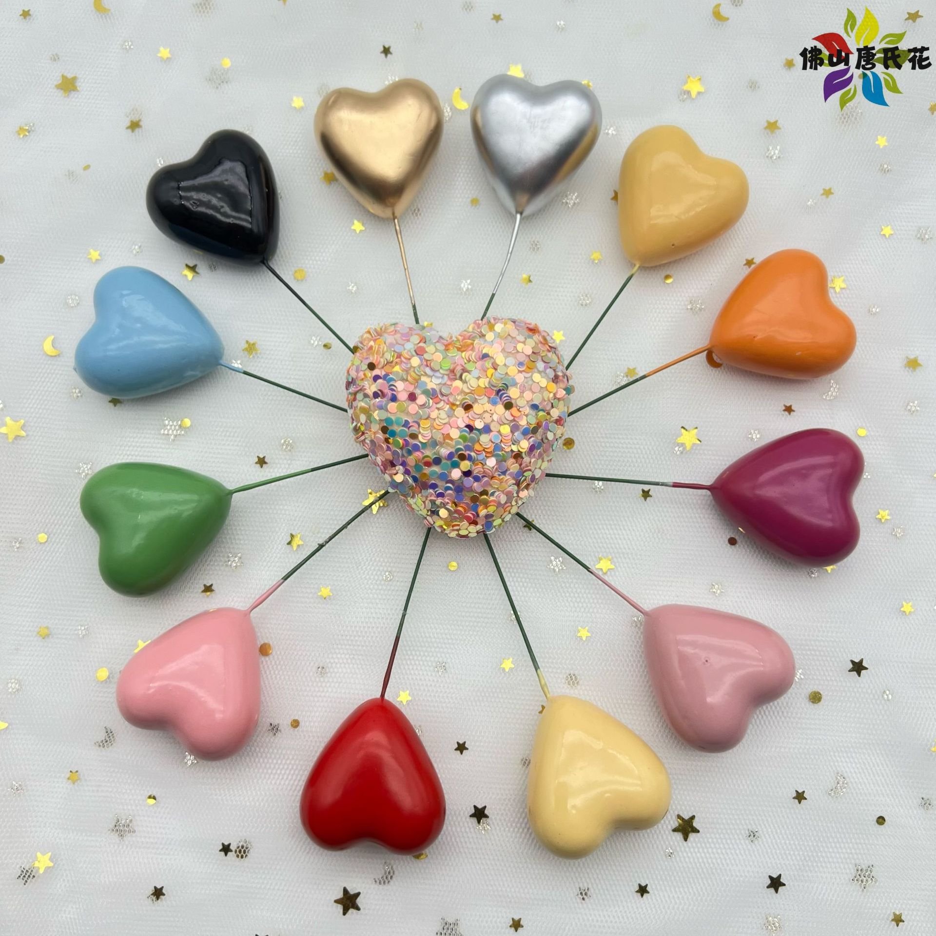 LOVE foam cake decorative balls Valentines day decoration red Heart Shape foam balls for birthday cake plug-in