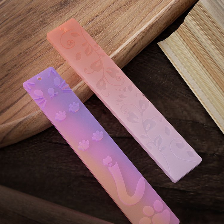 YS Rectangle Bookmark Silicone Mold Irregular Geometric Pattern Leaves Cat Claw Resin Mold Texture Flower Shaped Mold