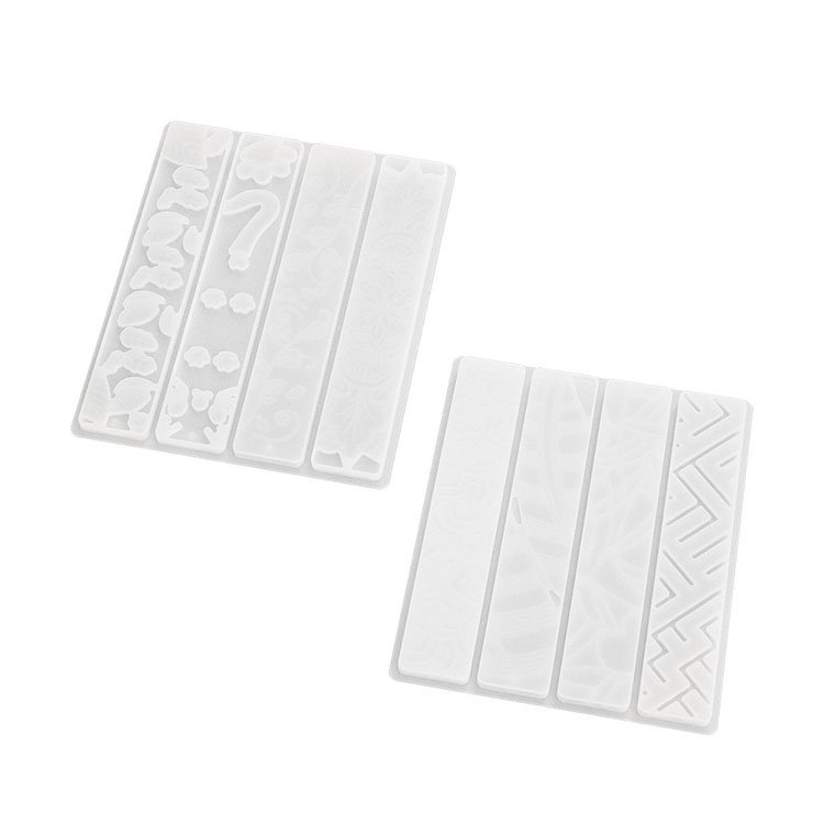 YS Rectangle Bookmark Silicone Mold Irregular Geometric Pattern Leaves Cat Claw Resin Mold Texture Flower Shaped Mold