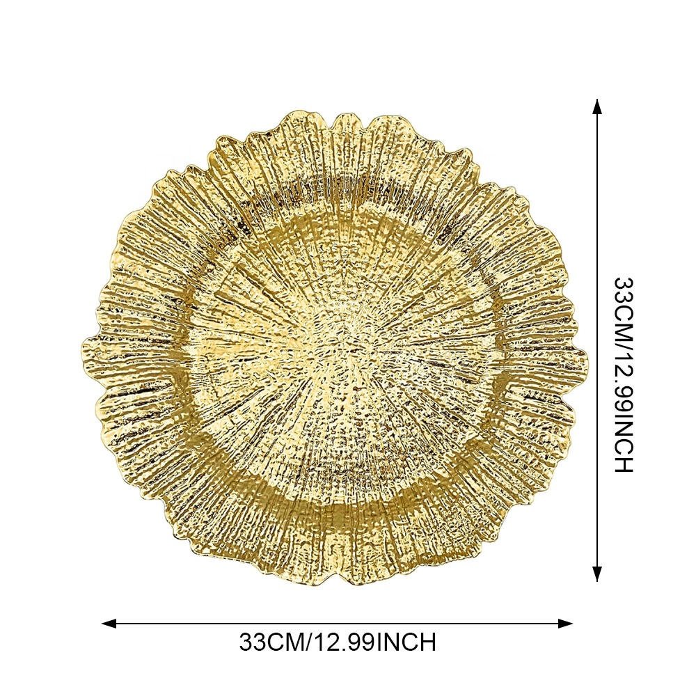 Irregular Fruit Plate Banquet Plate European Style Home Decoration Tray Cake Snack Plate Gold Plated
