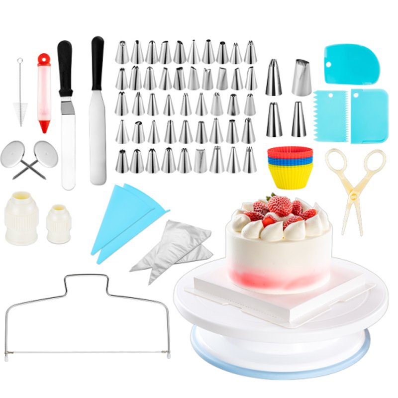 Cake Tool Sets Decorating Kit Turntable 61 PCS Baking Set Plastic Cake Tool Set Supplies