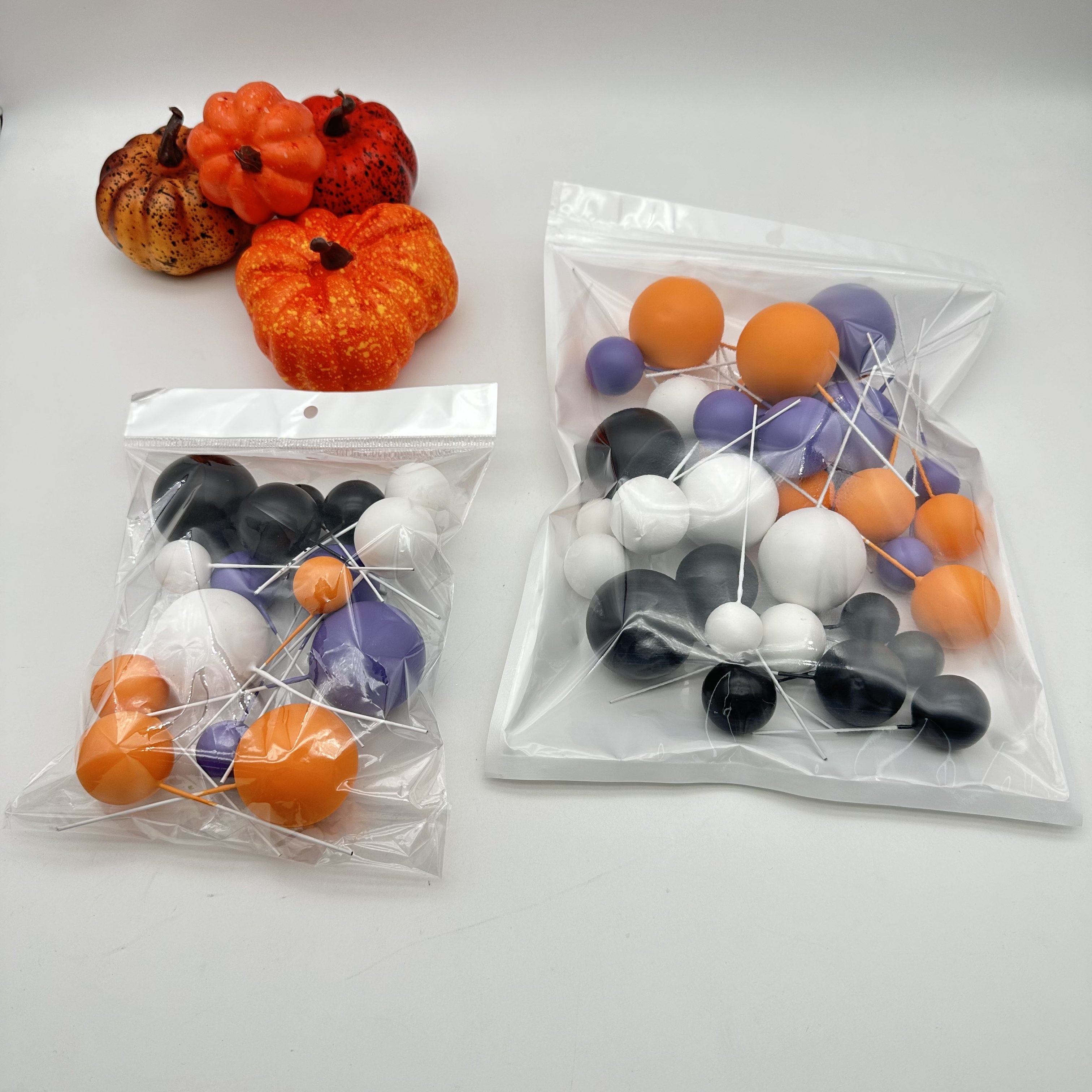 32 pcs matte colorful foam ball decorations cake decor ball for halloween topic cake decoration factory supplier
