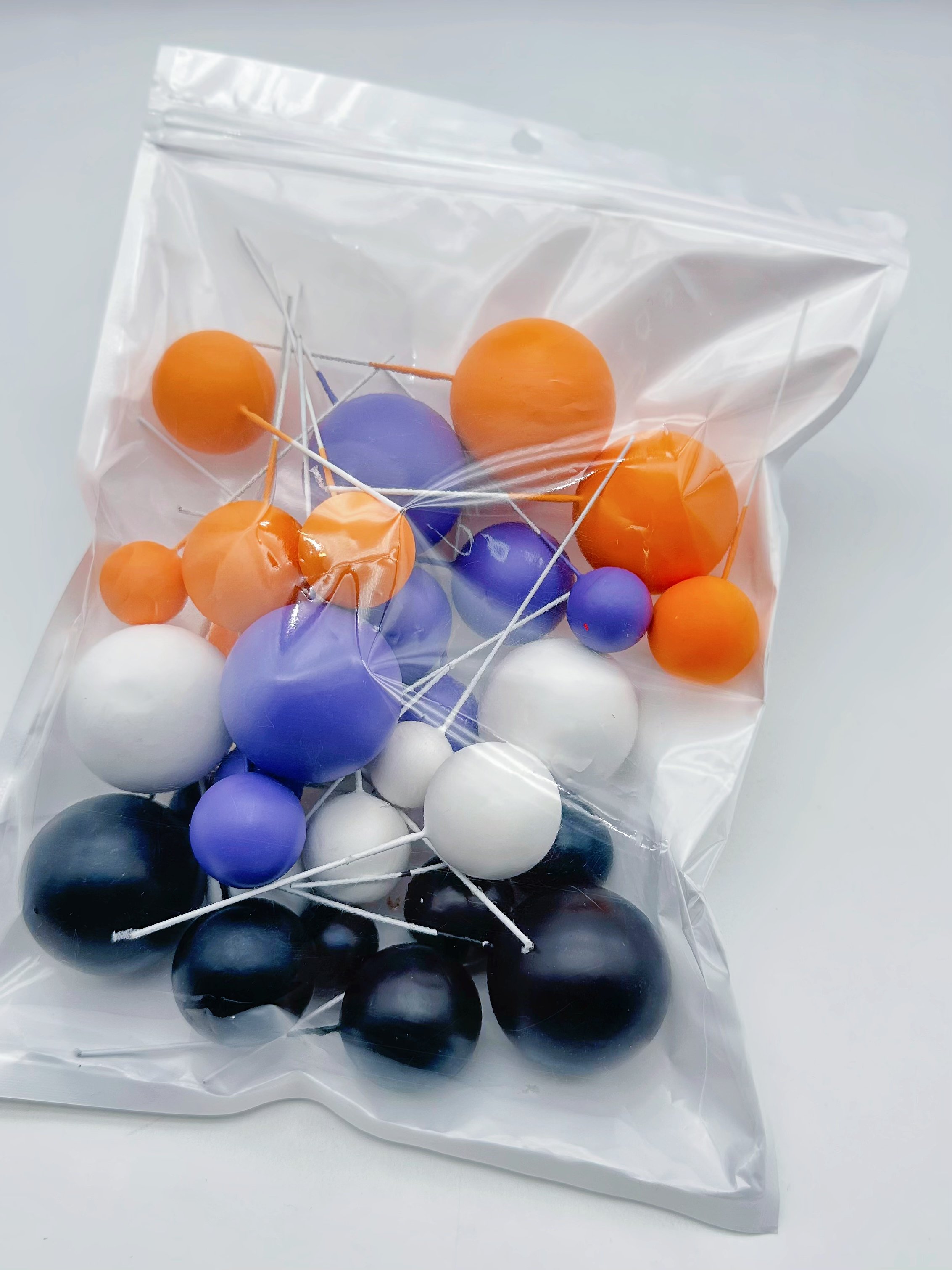 32 pcs matte colorful foam ball decorations cake decor ball for halloween topic cake decoration factory supplier
