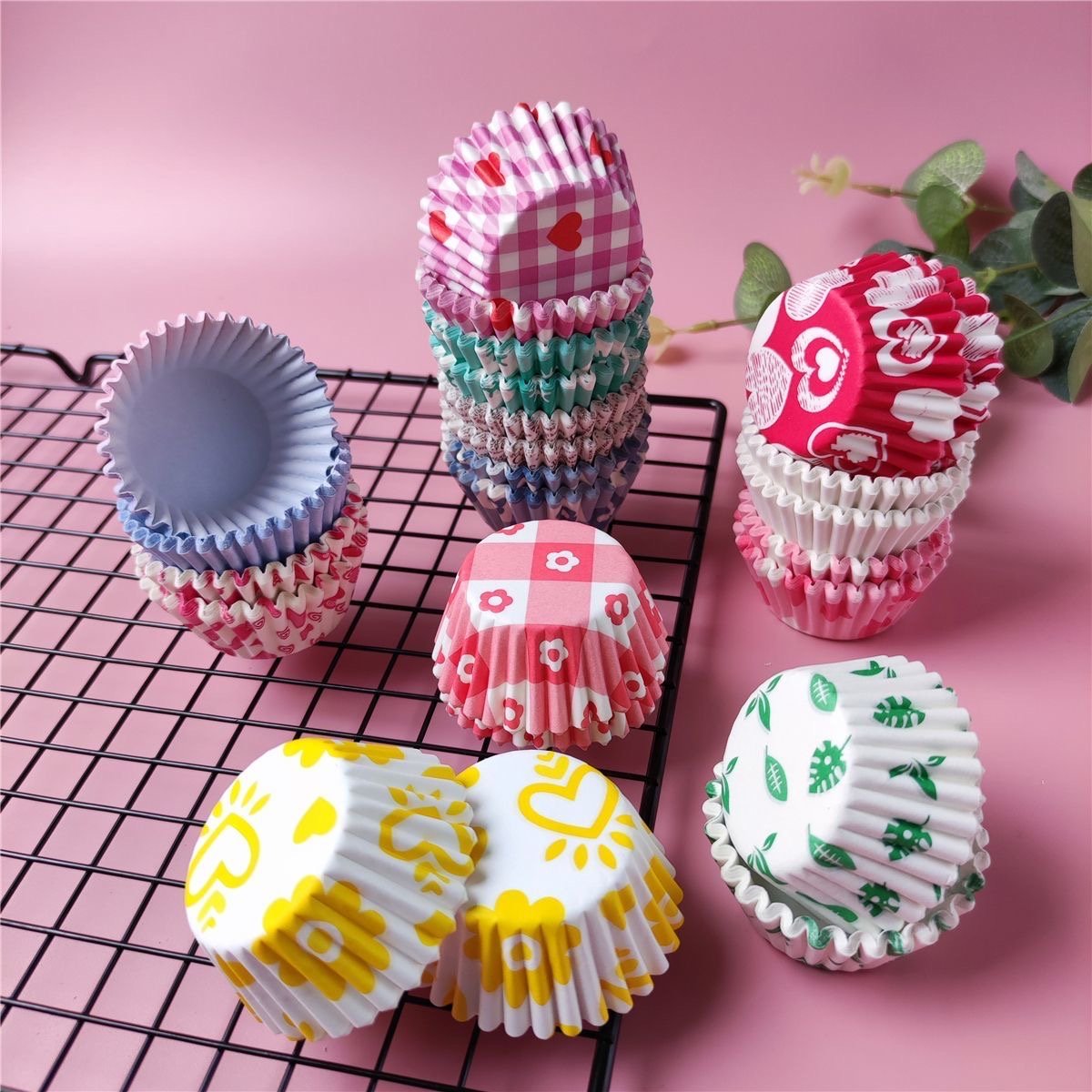 Baking Cups for Cake Factory Direct Supply Custom Printed Cupcake Liner Baking cup Base 50mm Height 30mm ,Muffin Baking Cupcake
