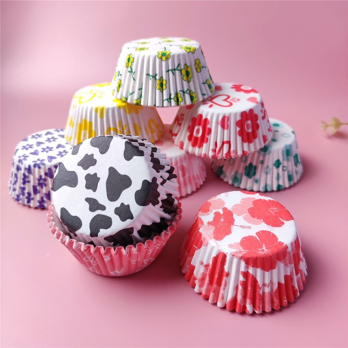 Baking Cups for Cake Factory Direct Supply Custom Printed Cupcake Liner Baking cup Base 50mm Height 30mm ,Muffin Baking Cupcake