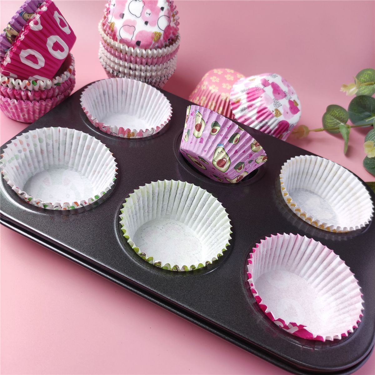 Baking Cups for Cake Factory Direct Supply Custom Printed Cupcake Liner Baking cup Base 50mm Height 30mm ,Muffin Baking Cupcake