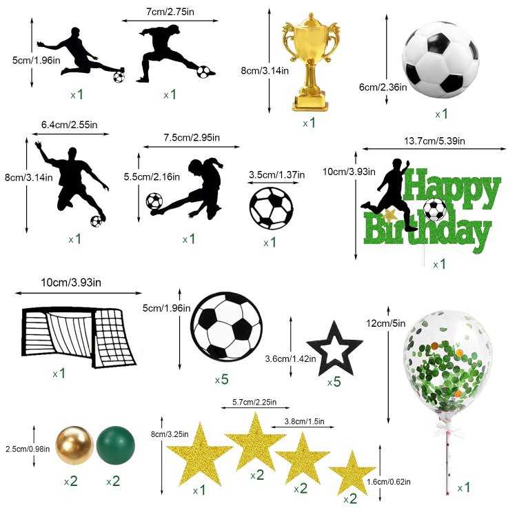 Soccer Cake Topper Soccer Ball Player Cake Decorations for Soccer Birthday Party Sport Party Supplies