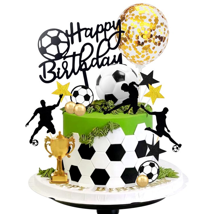 Soccer Cake Topper Soccer Ball Player Cake Decorations for Soccer Birthday Party Sport Party Supplies