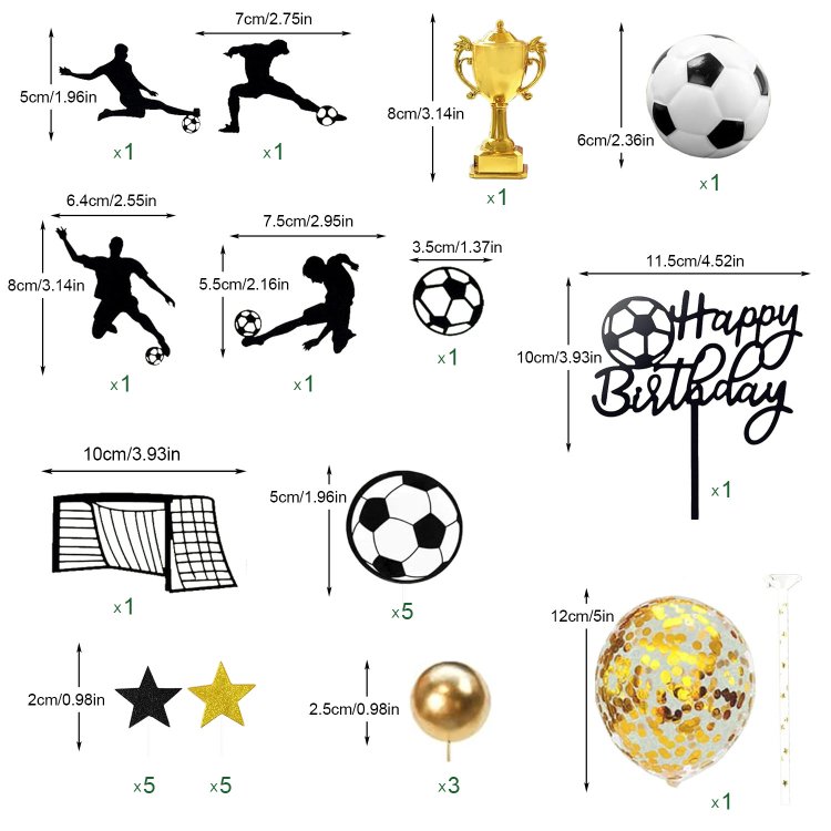Soccer Cake Topper Soccer Ball Player Cake Decorations for Soccer Birthday Party Sport Party Supplies