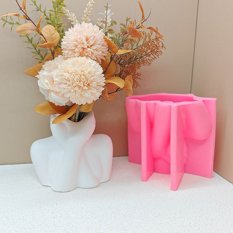 YS Nordic Art Human Vase Silicone Molds Home Flower Arrangement Decorations Porch Ornaments Casting Mould DIY Gypsum Vase Making
