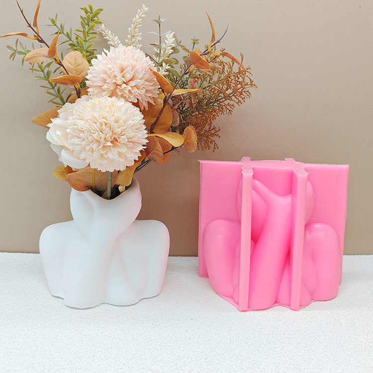 YS Nordic Art Human Vase Silicone Molds Home Flower Arrangement Decorations Porch Ornaments Casting Mould DIY Gypsum Vase Making