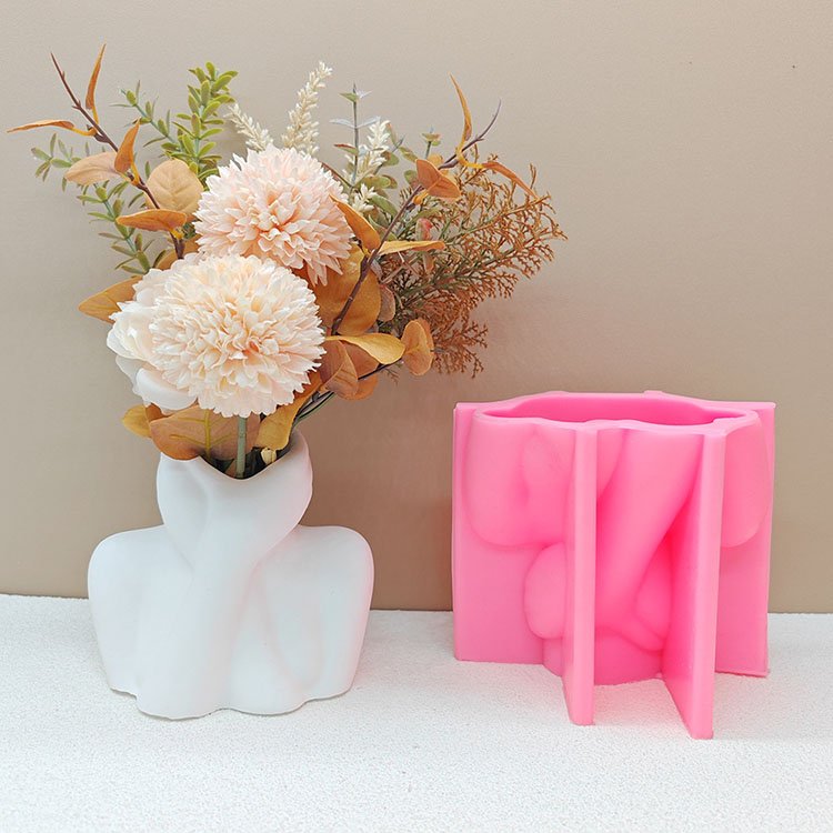YS Nordic Art Human Vase Silicone Molds Home Flower Arrangement Decorations Porch Ornaments Casting Mould DIY Gypsum Vase Making
