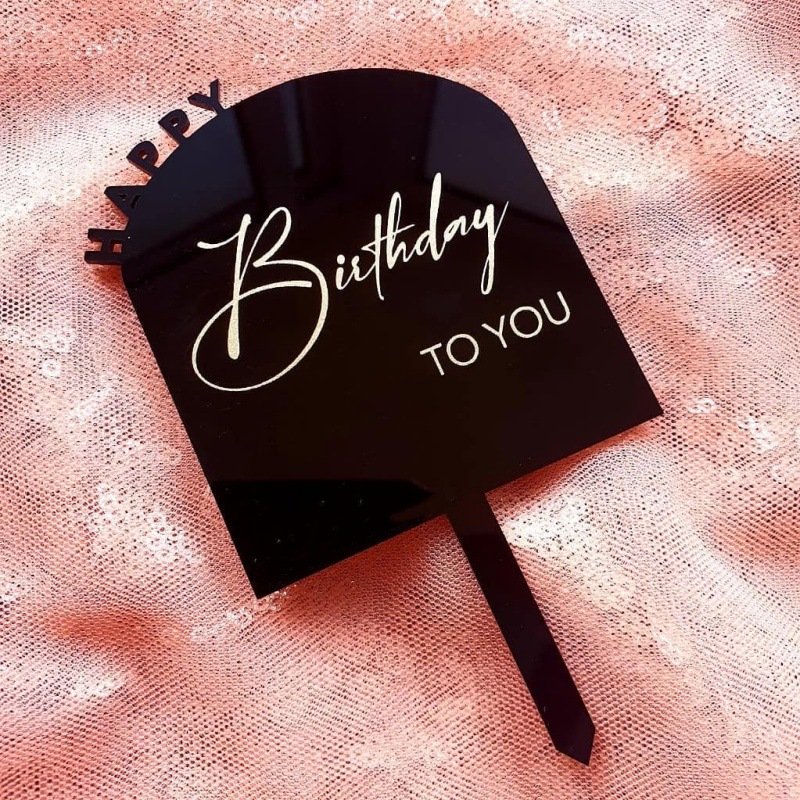 Acrylic Cake toppers Happy Birthday oh baby Hot Stamping Gold cake decorating supplies