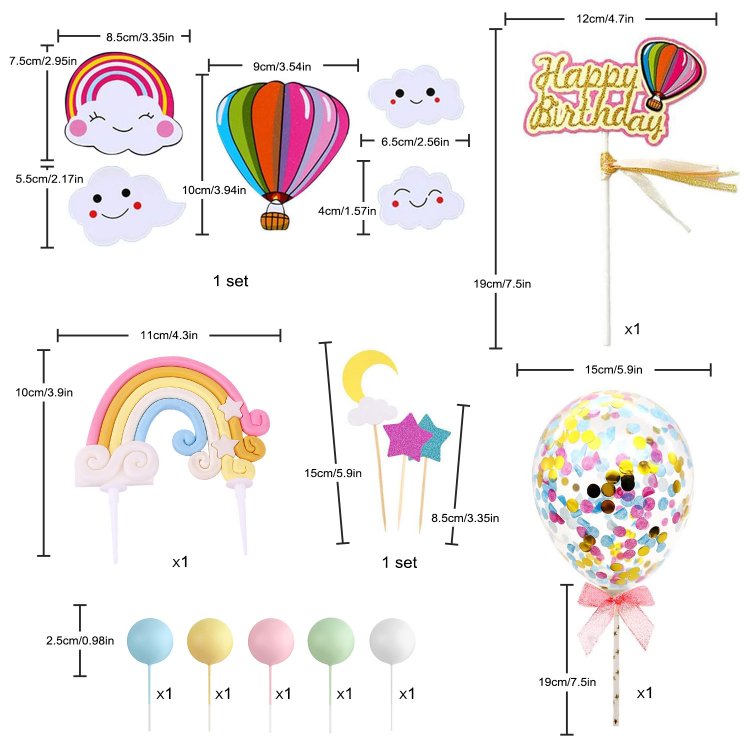 Happy Birthday Cake Topper for Boys Girls Kids Birthday Party Decoration