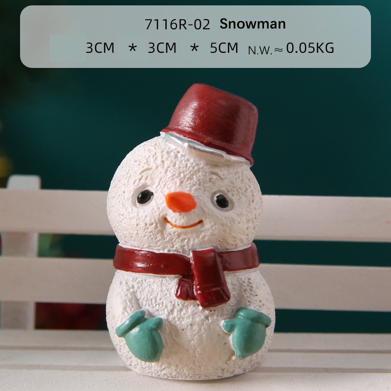 Creative Christmas Family Resin Decoration Cartoon Doll Children's Room Desktop Santa Claus Christmas Ornaments