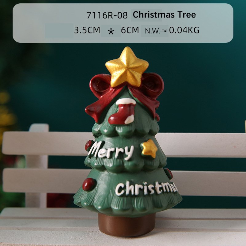 Creative Christmas Family Resin Decoration Cartoon Doll Children's Room Desktop Santa Claus Christmas Ornaments