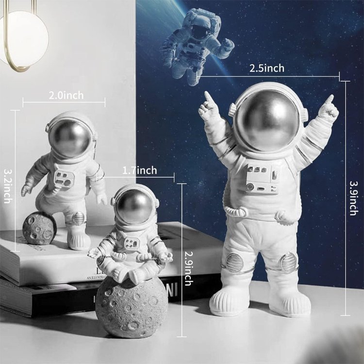 Space Cupcake Toppers Astronaut Figurine Birthday Outer Space Themed Party Decorations Supplies