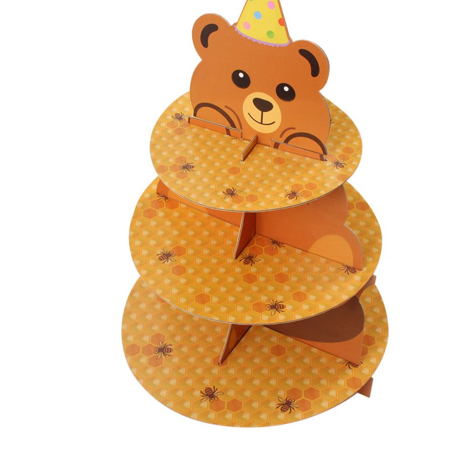 Paper Cake Stand Set Cake Tray Decorative Supplies Cake Display Stand For Baby Birthday Graduation Decoration Party Supplies