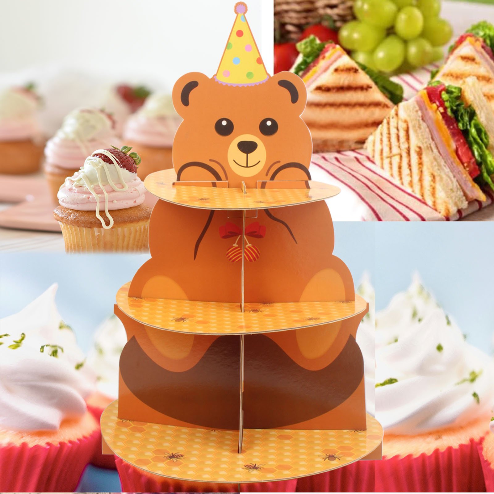 Paper Cake Stand Set Cake Tray Decorative Supplies Cake Display Stand For Baby Birthday Graduation Decoration Party Supplies