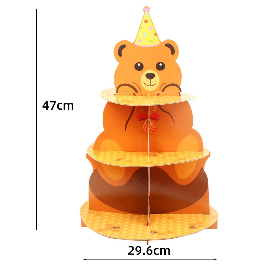 Paper Cake Stand Set Cake Tray Decorative Supplies Cake Display Stand For Baby Birthday Graduation Decoration Party Supplies