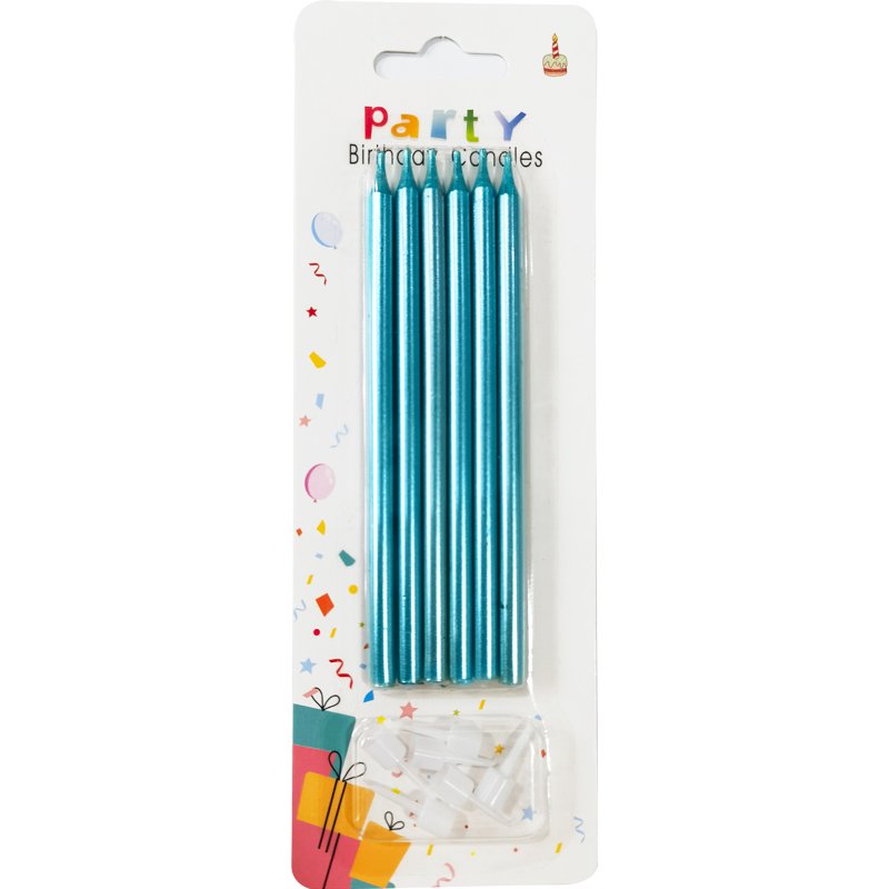 Colorful simple birthday candle cake decoration plug-in wedding birthday party electroplated slender straight pencil candle