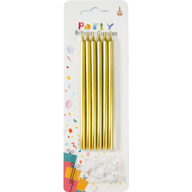 Colorful simple birthday candle cake decoration plug-in wedding birthday party electroplated slender straight pencil candle