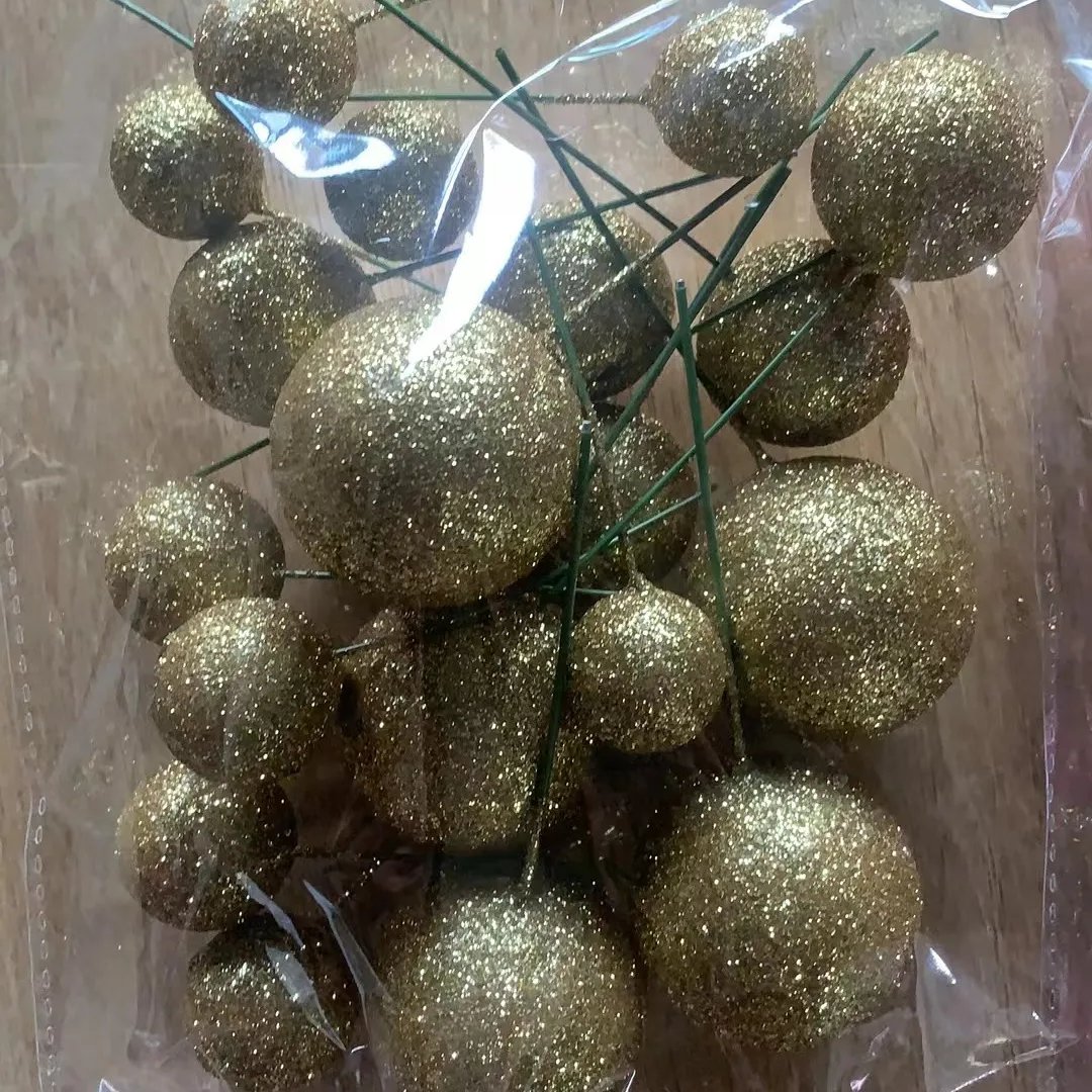 Cake Toppers 20pcs/bag Mixed Size 2 2.5 3 4cm Shining Faux Balls Gold Pink Red Ball Happy Birthday cake decorating supplies