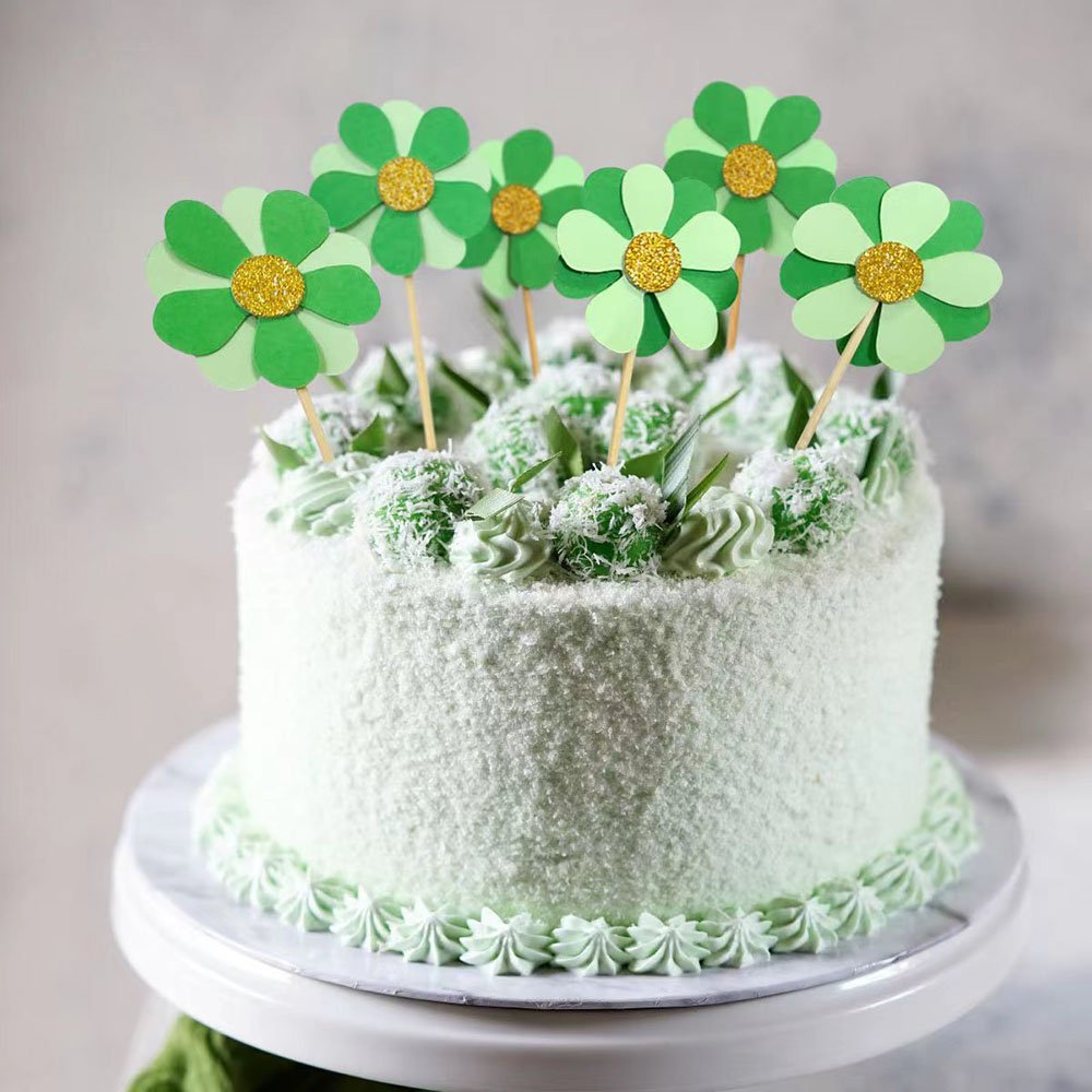 6 sets of Sunflower petal cake decoration plug-in all-match flower Floret toothpick baking card