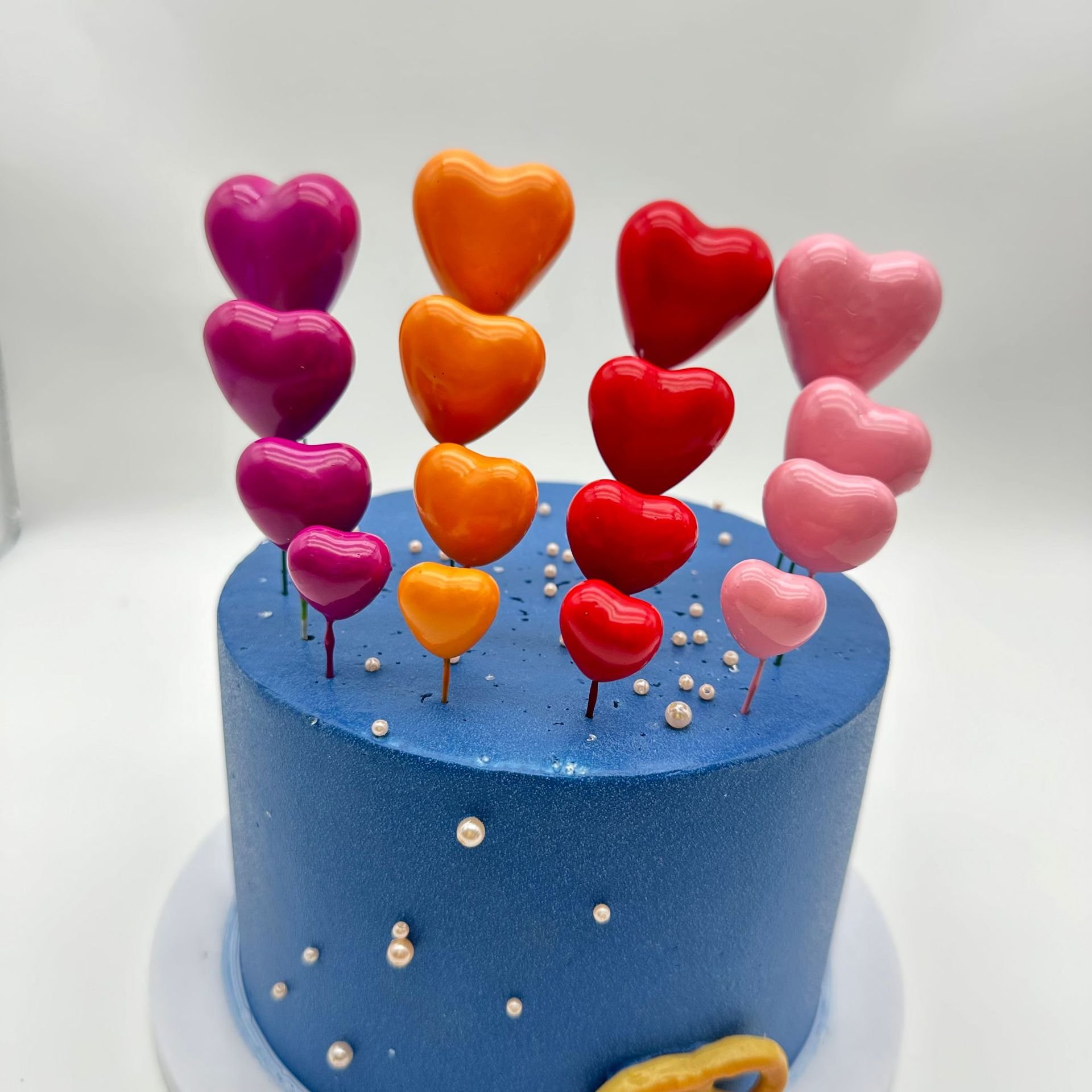 Blue Pink Yellow Heart-Shaped Cake Topper for Party and Baby cake Decorations cake decorating supplies for party supplies