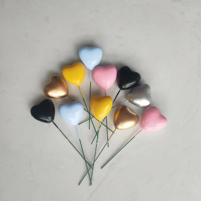 Blue Pink Yellow Heart-Shaped Cake Topper for Party and Baby cake Decorations cake decorating supplies for party supplies