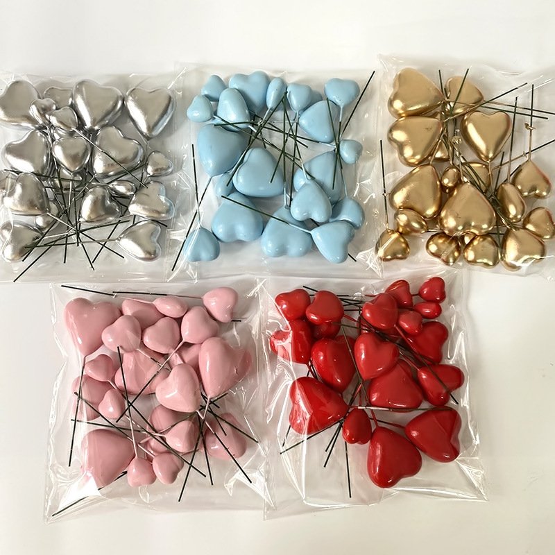 Blue Pink Yellow Heart-Shaped Cake Topper for Party and Baby cake Decorations cake decorating supplies for party supplies