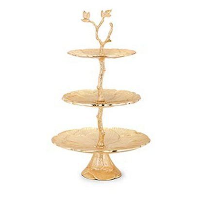 3 Tier Hot Selling Gold Finished Metal Decorative Tier Cake stand Premium Design For Wedding Table Centerpiece & Party Decor