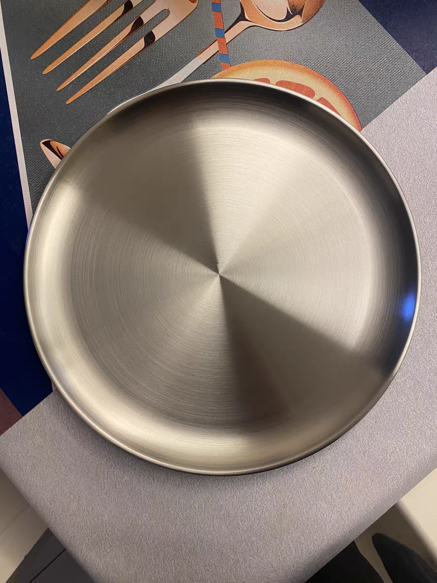 Factory Direct Wholesale korean style stainless steel restaurant multifunction plate round dinner plate cake / decorative plates