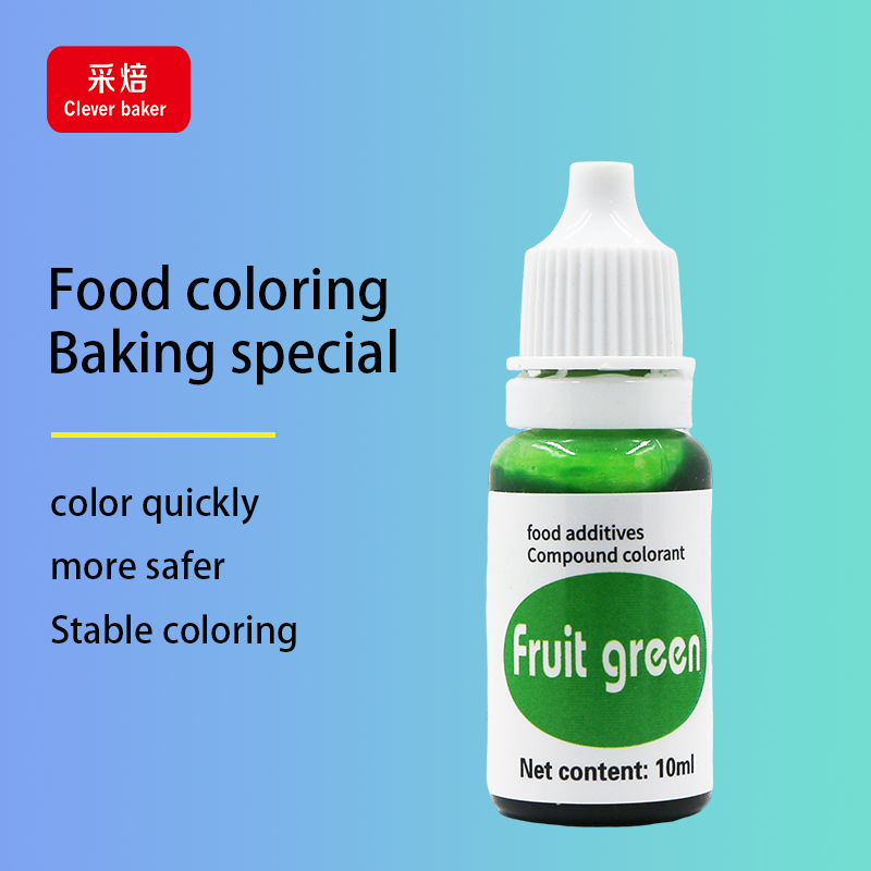 Hot Sale Edible Food Dye Green Fruit Liquid Colorant for Cake Coloring Halal Certified Bottle Packaging