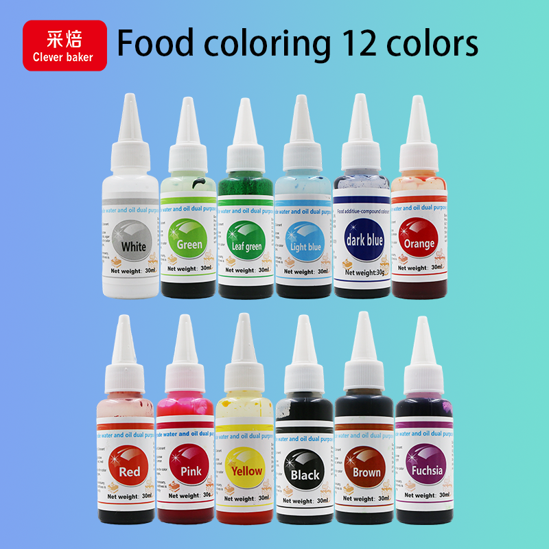 Factory Sale 30g Red Edible Food Dye Liquid Halal Food Coloring for Cake Decoration Sweet Taste Bottle Packaging