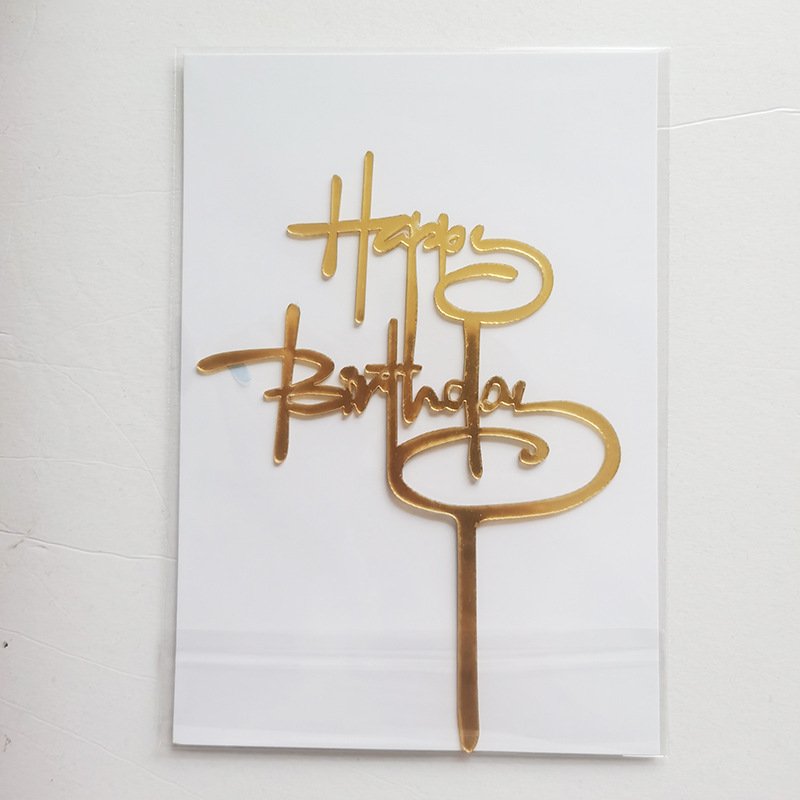 Cheap Gold Glitter Custom Personalized Wedding Happy Birthday Party Supplies Acrylic Cake Topper Cake Decoration