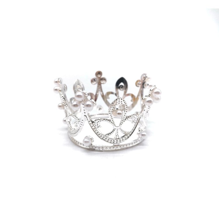 wholesale Mini Pearl Crown Baby Shower Small Princess Headpiece Rhinestone Pearl Crown Tiara