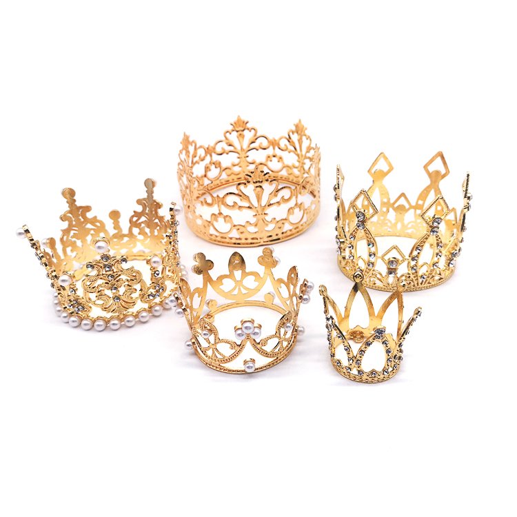 wholesale Mini Pearl Crown Baby Shower Small Princess Headpiece Rhinestone Pearl Crown Tiara