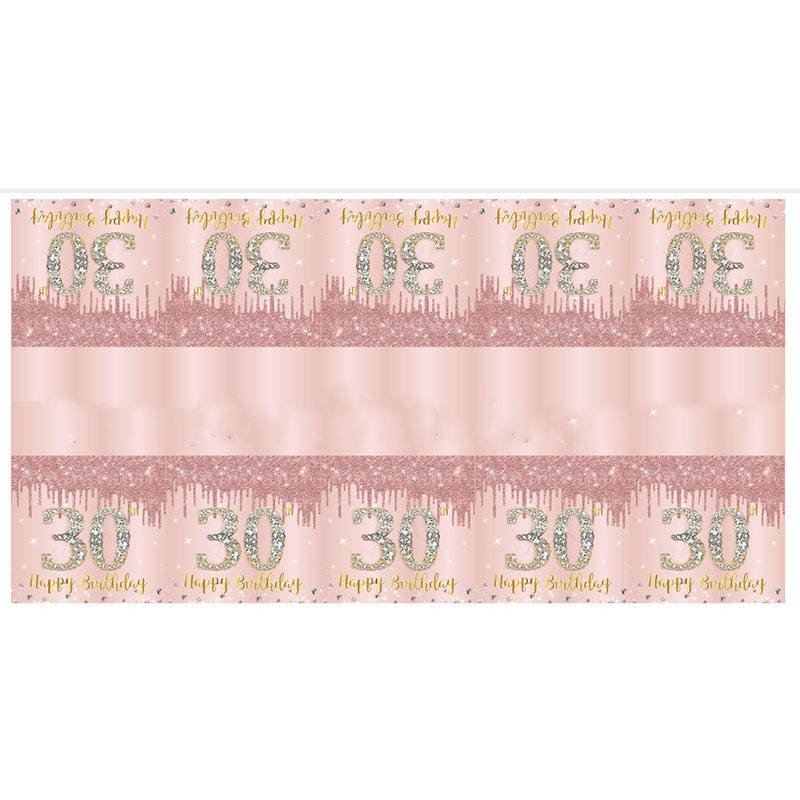 Free Samples Pink Rose Gold Birthday Theme Set Biodegradable paper towel paper cup party decorative disposable tableware set
