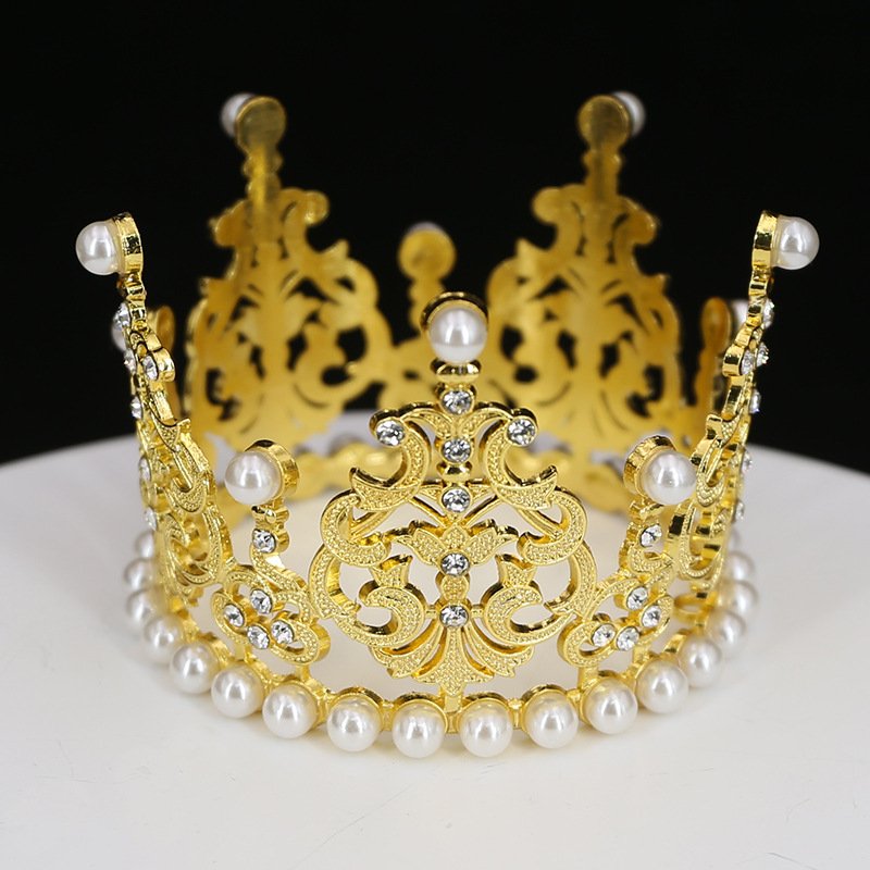 Hot Selling Alloy Birthday Crown Cake Decoration Flower Ornaments Flower Shop Supplies Wholesale