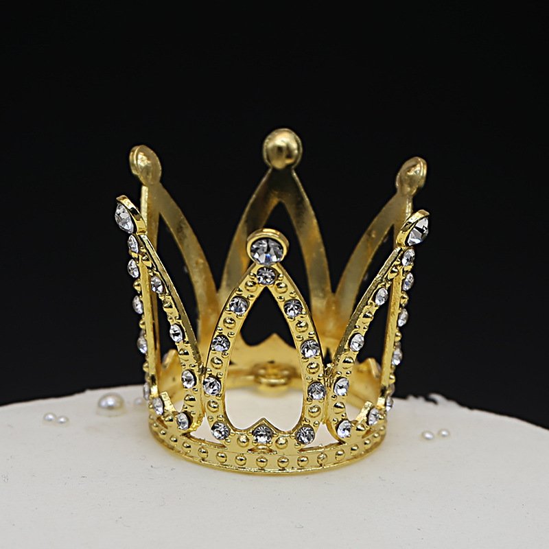 Hot Selling Alloy Birthday Crown Cake Decoration Flower Ornaments Flower Shop Supplies Wholesale