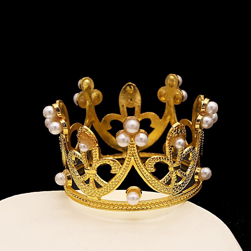 Hot Selling Alloy Birthday Crown Cake Decoration Flower Ornaments Flower Shop Supplies Wholesale