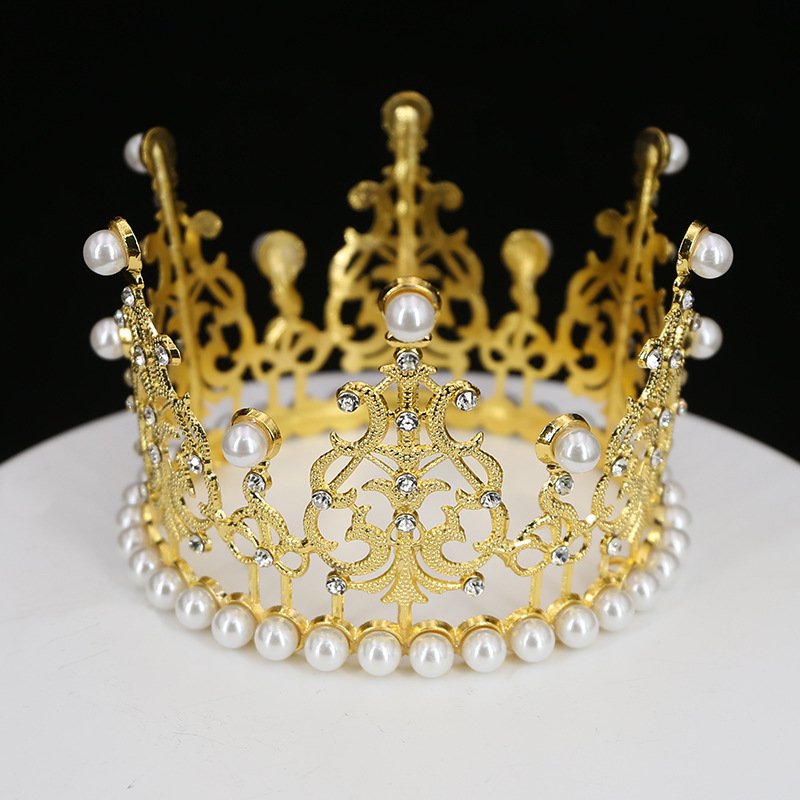 Hot Selling Alloy Birthday Crown Cake Decoration Flower Ornaments Flower Shop Supplies Wholesale