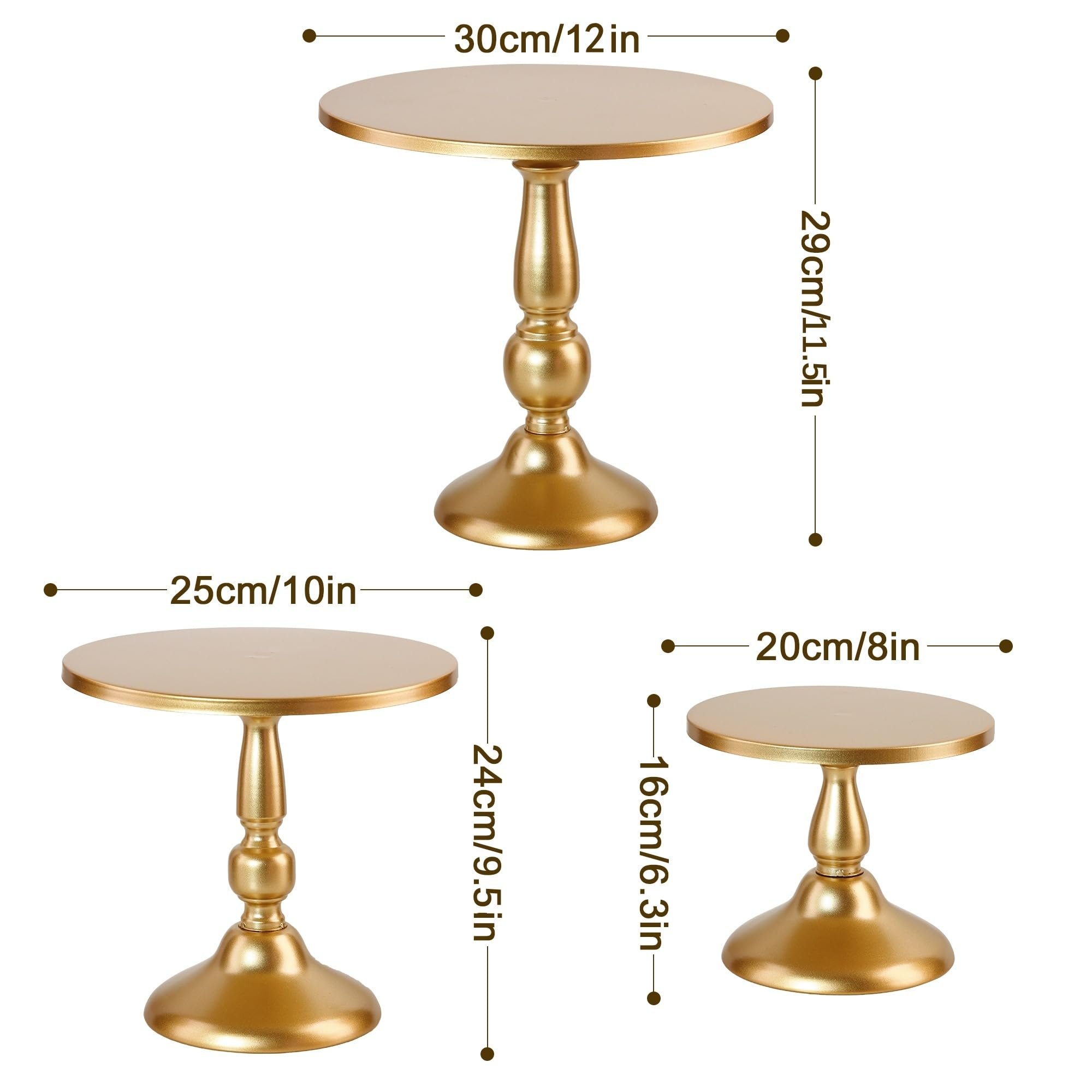 Factory wholesale Set of 3 Removable Cake Holder Dessert Pie Pizza Display Stand Metal Cake Tray for Wedding Celebration Party